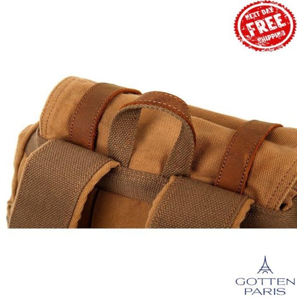 TSD BRAND Silent Trail Canvas Backpack Camel Women's Bag - Picture 7 of 8